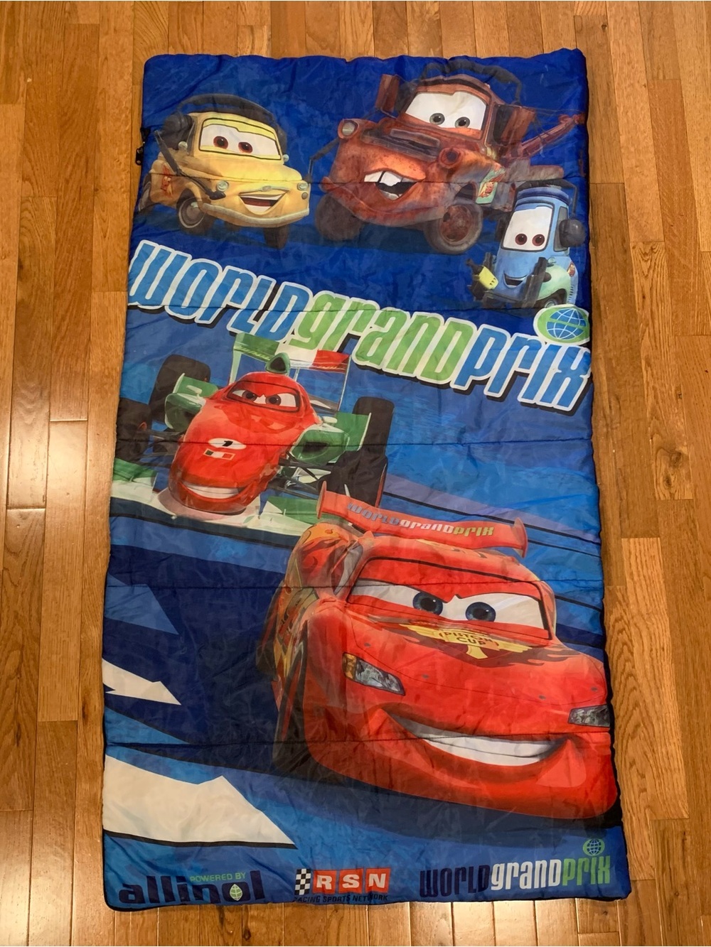 Disney Pixar Cars Lightning McQueen Kids' Sleeping Bag W/ Carrying Backpack Blue